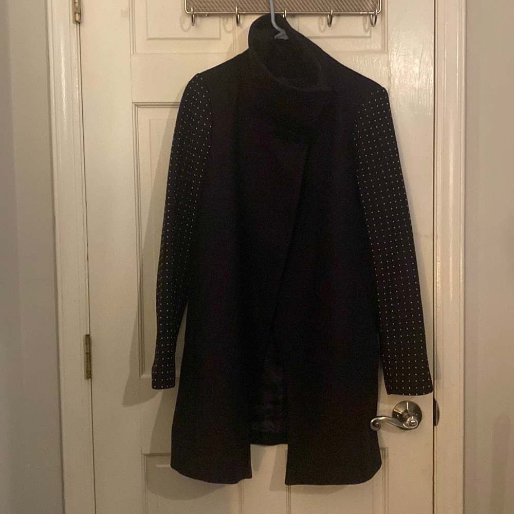Zara women navy studded coat in size Large